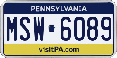 PA license plate MSW6089