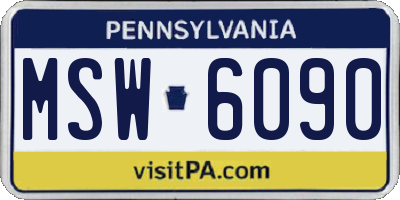 PA license plate MSW6090