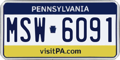 PA license plate MSW6091