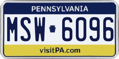 PA license plate MSW6096