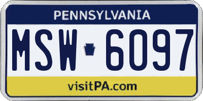 PA license plate MSW6097