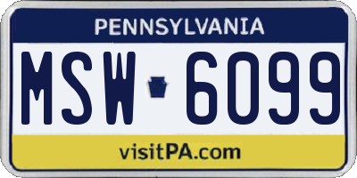 PA license plate MSW6099