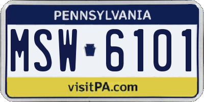 PA license plate MSW6101