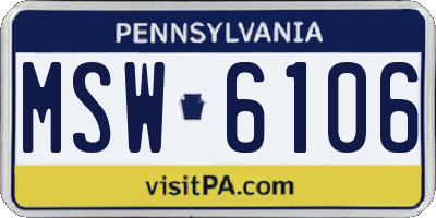 PA license plate MSW6106