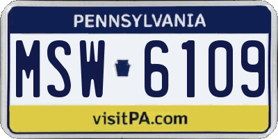 PA license plate MSW6109