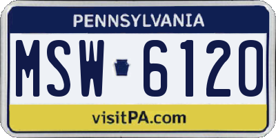 PA license plate MSW6120