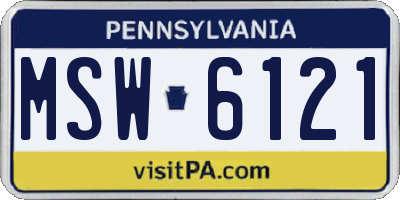 PA license plate MSW6121