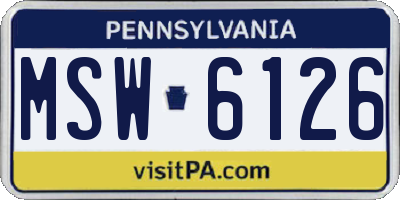 PA license plate MSW6126