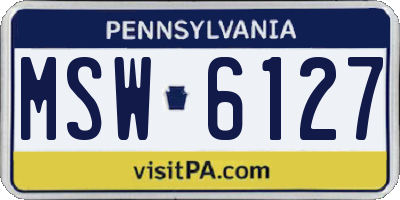 PA license plate MSW6127