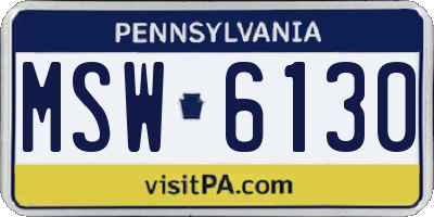 PA license plate MSW6130
