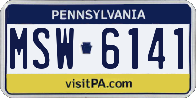 PA license plate MSW6141