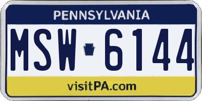 PA license plate MSW6144