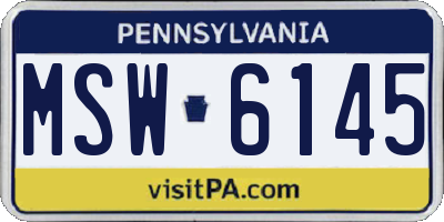 PA license plate MSW6145