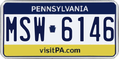PA license plate MSW6146