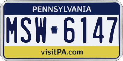 PA license plate MSW6147