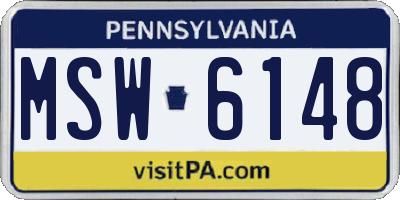 PA license plate MSW6148