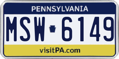 PA license plate MSW6149