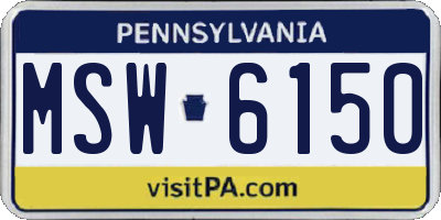 PA license plate MSW6150