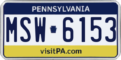 PA license plate MSW6153