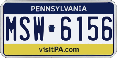 PA license plate MSW6156