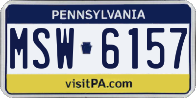PA license plate MSW6157