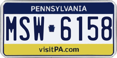 PA license plate MSW6158