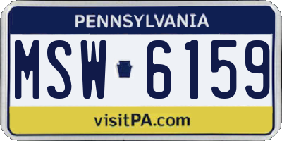PA license plate MSW6159