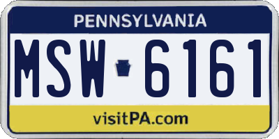 PA license plate MSW6161