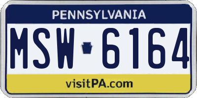 PA license plate MSW6164