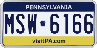 PA license plate MSW6166