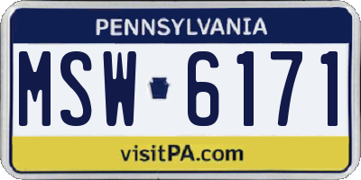 PA license plate MSW6171