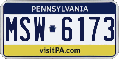 PA license plate MSW6173