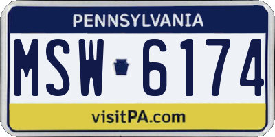 PA license plate MSW6174
