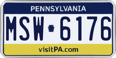 PA license plate MSW6176