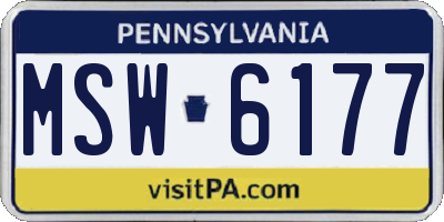 PA license plate MSW6177