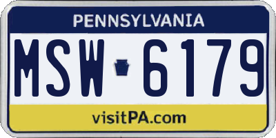 PA license plate MSW6179