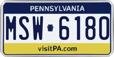 PA license plate MSW6180