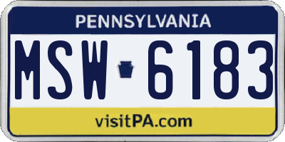 PA license plate MSW6183
