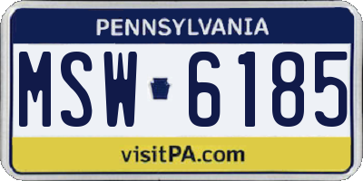 PA license plate MSW6185