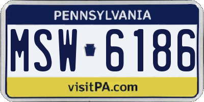 PA license plate MSW6186