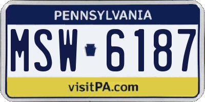 PA license plate MSW6187