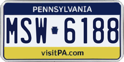 PA license plate MSW6188