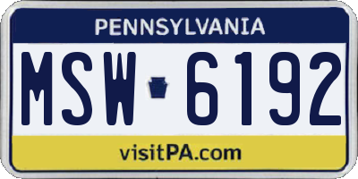 PA license plate MSW6192