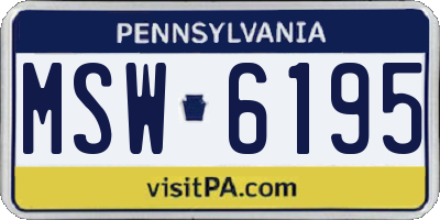 PA license plate MSW6195