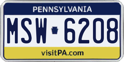 PA license plate MSW6208