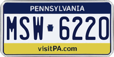 PA license plate MSW6220