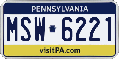 PA license plate MSW6221