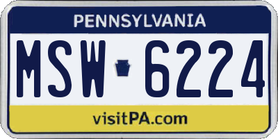 PA license plate MSW6224