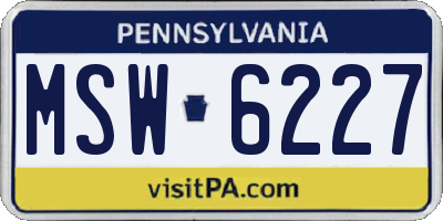 PA license plate MSW6227