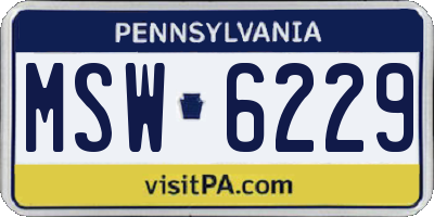 PA license plate MSW6229